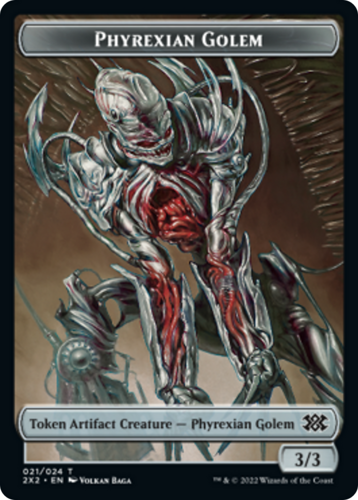 Egg // Phyrexian Golem Double-Sided Token [Double Masters 2022 Tokens] Magic: The Gathering