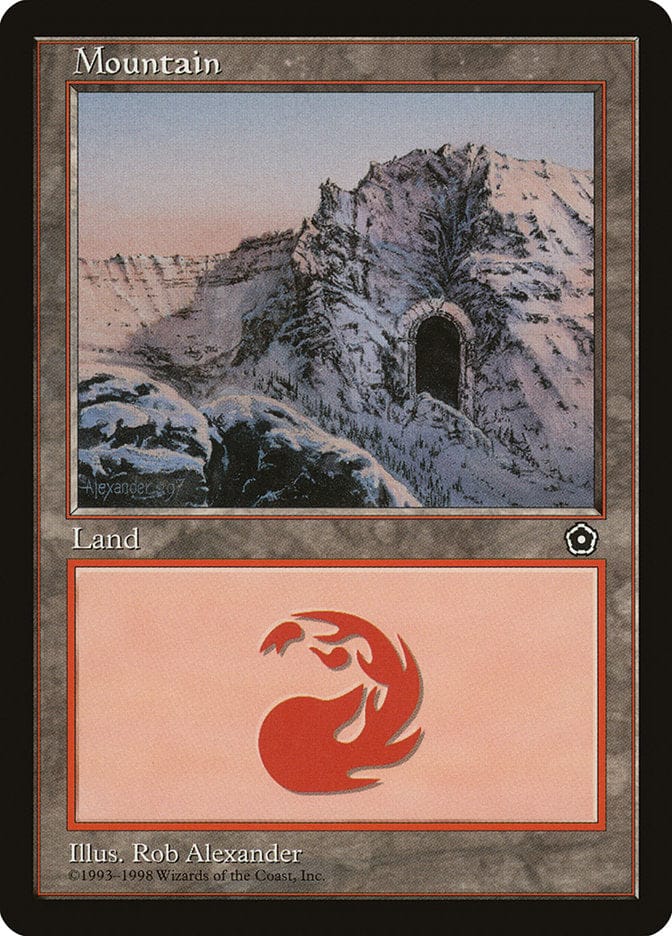 Mountain (Signature on Left / Cave on Right) [Portal Second Age] Magic: The Gathering