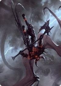 Burning-Rune Demon Art Card [Kaldheim Art Series] Magic: The Gathering