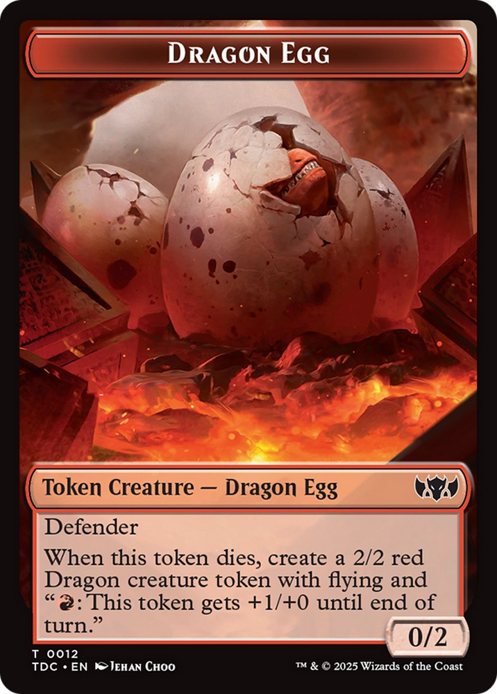 Dragon Egg // Dragon (0013) Double-Sided Token [Tarkir: Dragonstorm Commander Tokens] Magic: The Gathering