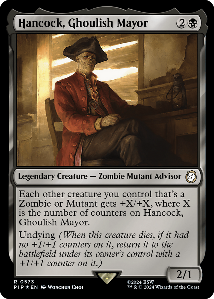 Hancock, Ghoulish Mayor (Surge Foil) [Fallout] Magic: The Gathering