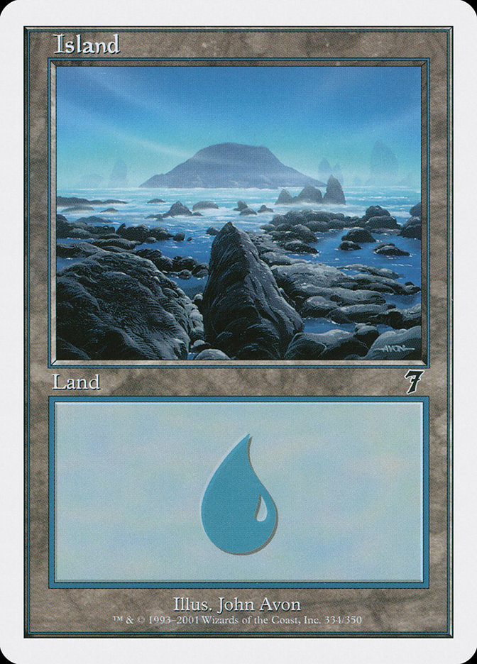 Island (334) [Seventh Edition] Magic: The Gathering