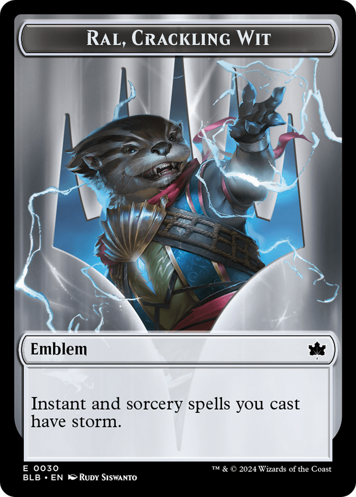 Emblem - Ral, Crackling Wit [Bloomburrow Tokens] Magic: The Gathering