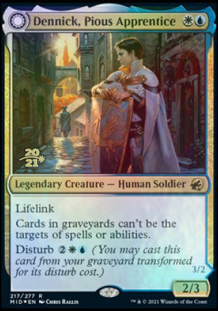 Dennick, Pious Apprentice // Dennick, Pious Apparition [Innistrad: Midnight Hunt Prerelease Promos] Magic: The Gathering