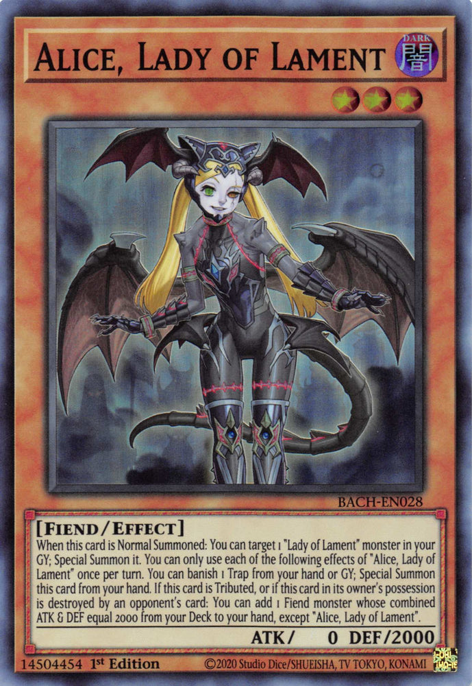 Alice, Lady of Lament [BACH-EN028] Super Rare - Yugioh Cards For Your TCG Needs!