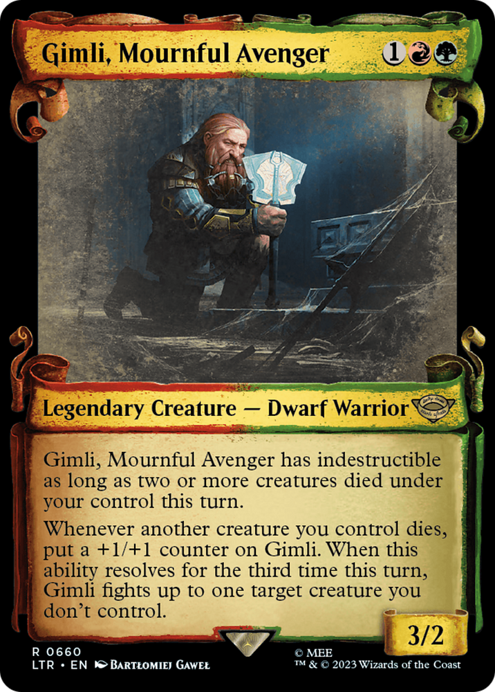 Gimli, Mournful Avenger [The Lord of the Rings: Tales of Middle-Earth Showcase Scrolls] Magic: The Gathering