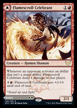 Flamescroll Celebrant // Revel in Silence [Strixhaven: School of Mages] Magic: The Gathering
