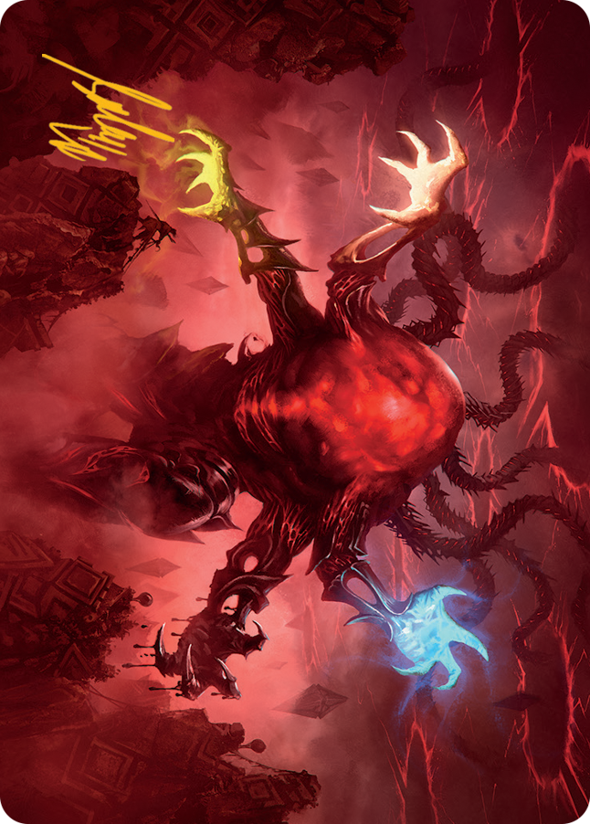 Omnath, Locus of All Art Card (51) (Gold-Stamped Signature) [March of the Machine Art Series] Magic: The Gathering