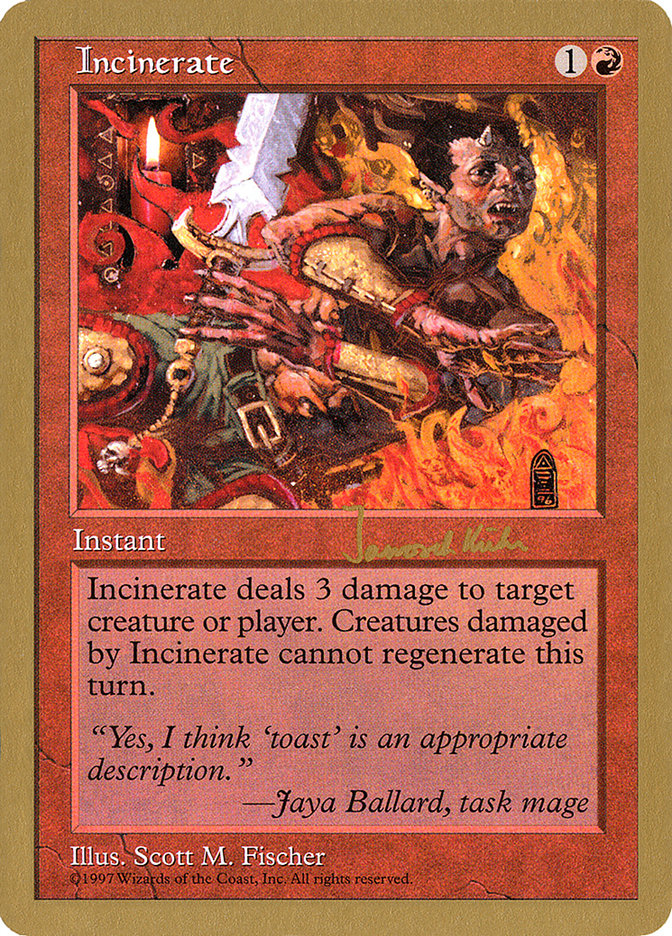 Incinerate (Janosch Kuhn) [World Championship Decks 1997] Magic: The Gathering