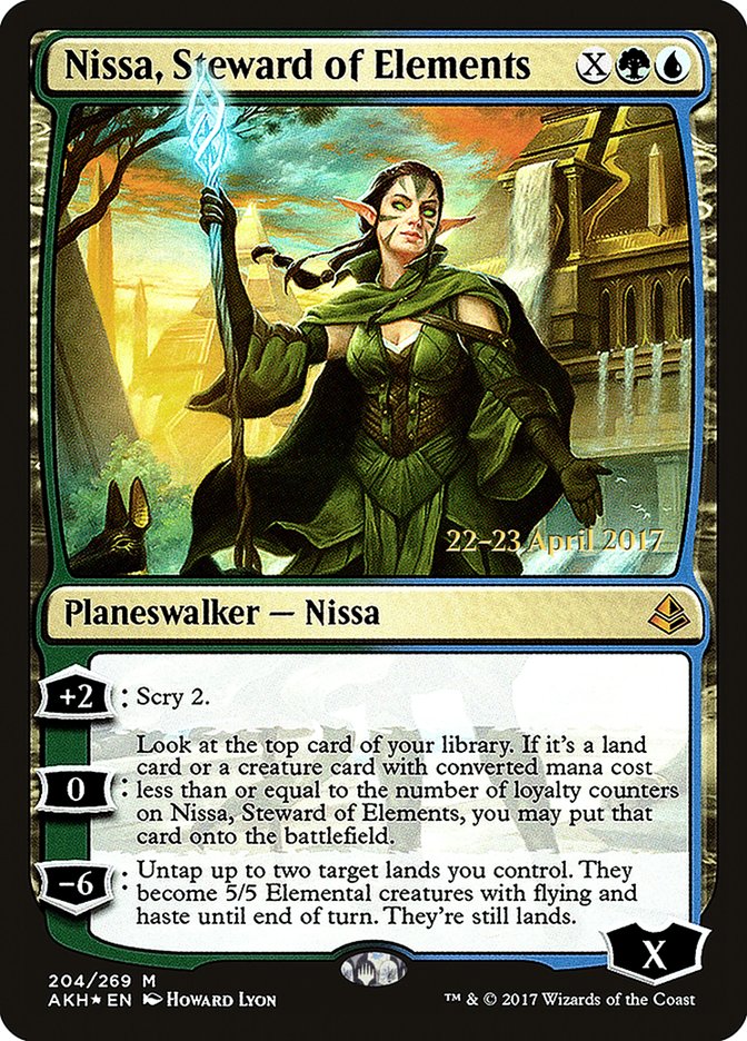 Nissa, Steward of Elements [Amonkhet Prerelease Promos] Magic: The Gathering