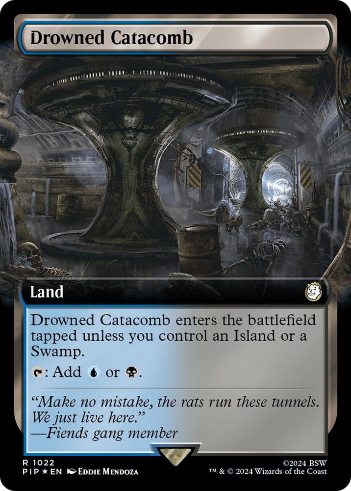 Drowned Catacomb (Extended Art) (Surge Foil) [Fallout] Magic: The Gathering