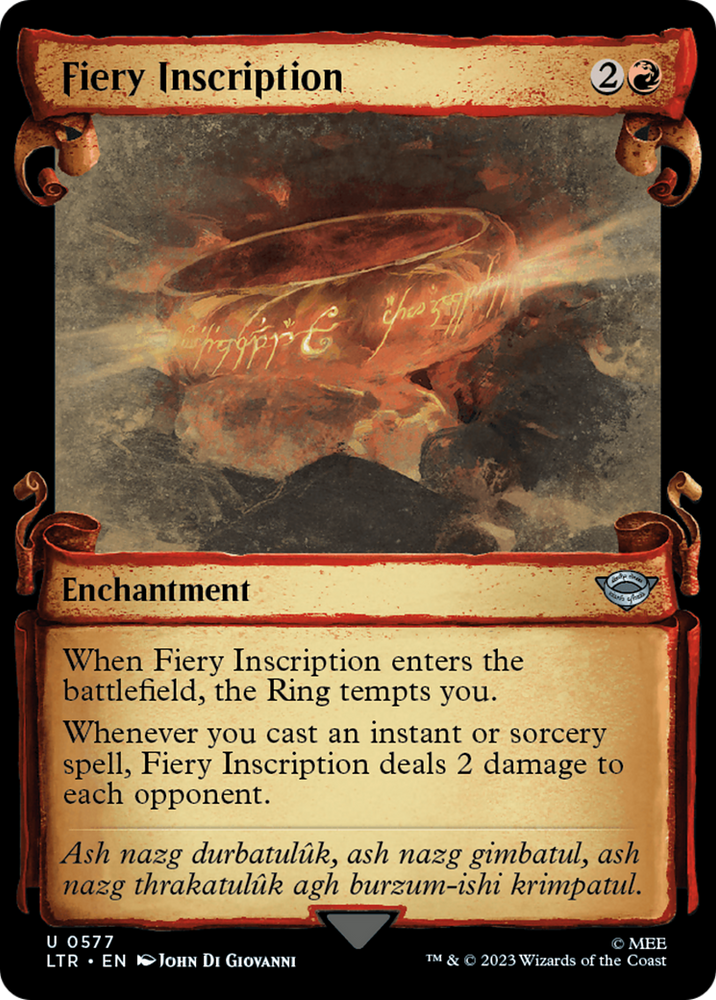 Fiery Inscription [The Lord of the Rings: Tales of Middle-Earth Showcase Scrolls] Magic: The Gathering