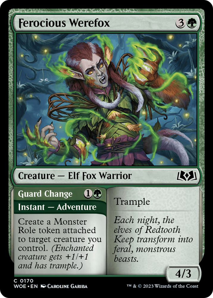 Ferocious Werefox // Guard Change [Wilds of Eldraine] Magic: The Gathering