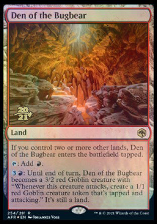 Den of the Bugbear [Dungeons & Dragons: Adventures in the Forgotten Realms Prerelease Promos] Magic: The Gathering