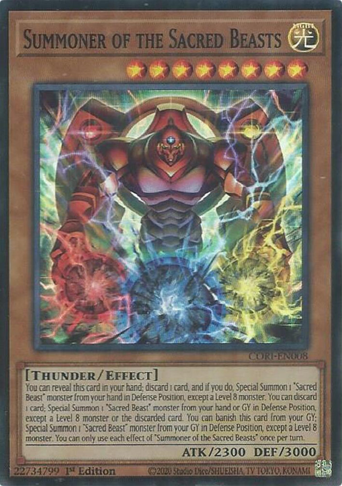 Summoner of the Sacred Beasts [CORI-EN008] Super Rare - Yugioh Cards For Your TCG Needs!