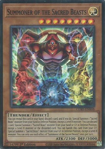 Summoner of the Sacred Beasts [CORI-EN008] Super Rare - Yugioh Cards For Your TCG Needs!