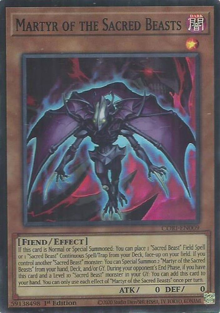 Martyr of the Sacred Beasts [CORI-EN009] Super Rare - Yugioh Cards For Your TCG Needs!