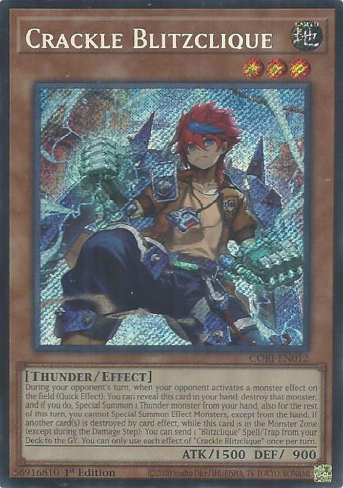 Crackle Blitzclique [CORI-EN012] Secret Rare - Yugioh Cards For Your TCG Needs!