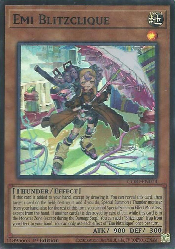 Emi Blitzclique [CORI-EN014] Super Rare - Yugioh Cards For Your TCG Needs!