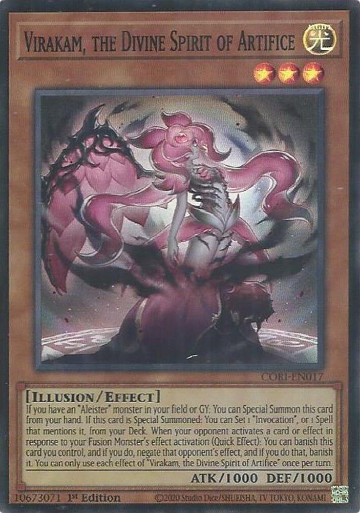 Virakam, the Divine Spirit of Artifice [CORI-EN017] Super Rare - Yugioh Cards For Your TCG Needs!