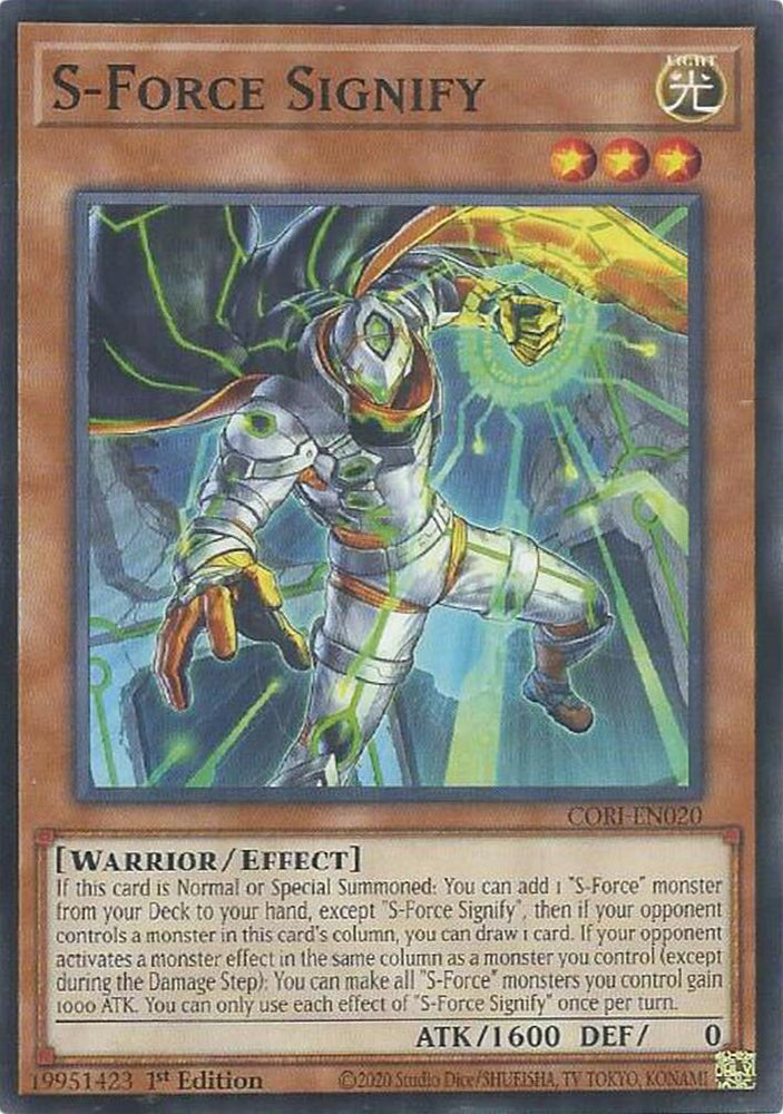 S-Force Signify [CORI-EN020] Common - Yugioh Cards For Your TCG Needs!