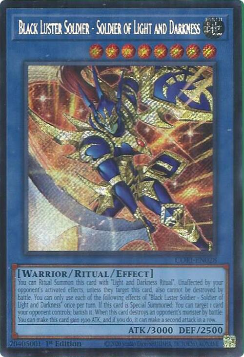 Black Luster Soldier - Soldier of Light and Darkness [CORI-EN028] Secret Rare - Yugioh Cards For Your TCG Needs!