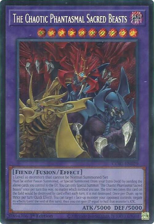 The Chaotic Phantasmal Sacred Beasts [CORI-EN029] Secret Rare - Yugioh Cards For Your TCG Needs!