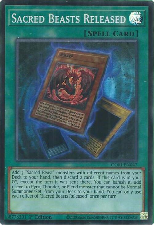 Sacred Beasts Released [CORI-EN047] Super Rare - Yugioh Cards For Your TCG Needs!