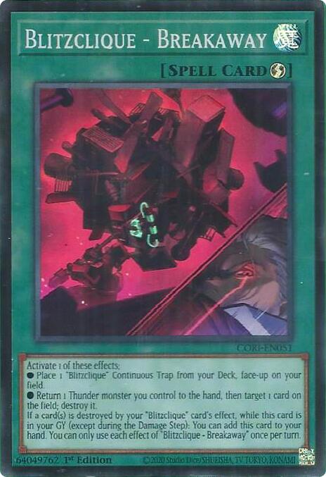 Blitzclique - Breakaway [CORI-EN051] Super Rare - Yugioh Cards For Your TCG Needs!