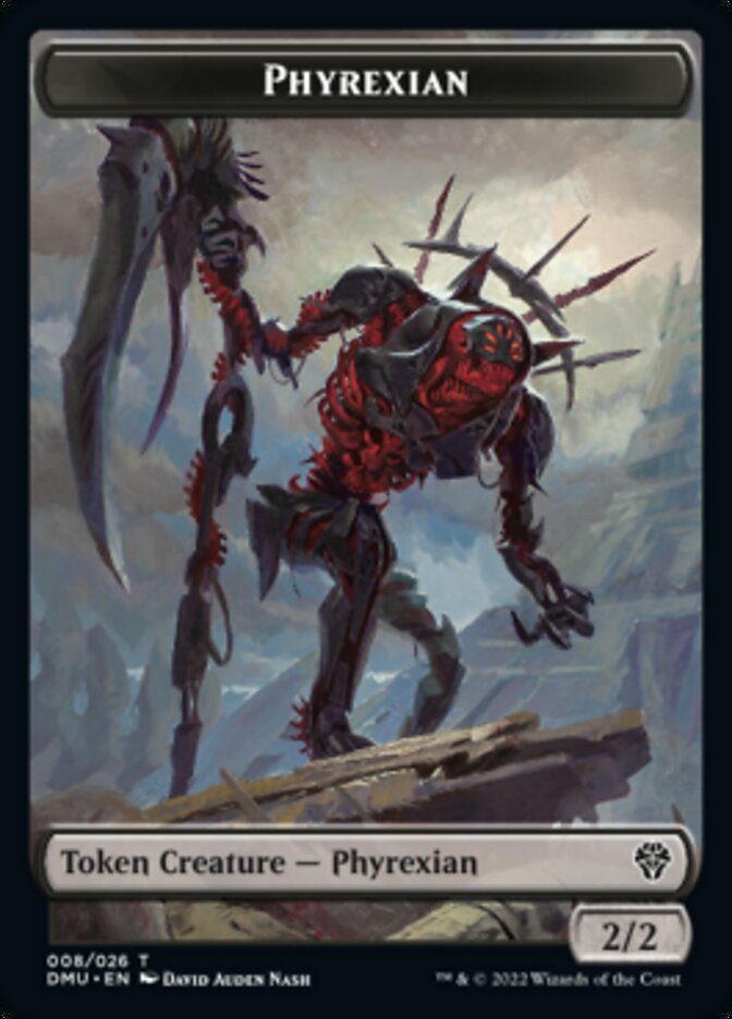 Phyrexian // Zombie Double-Sided Token [Dominaria United Tokens] Magic: The Gathering