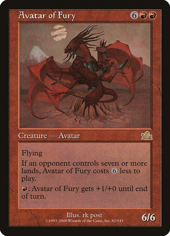 Avatar of Fury [Prophecy] Magic: The Gathering