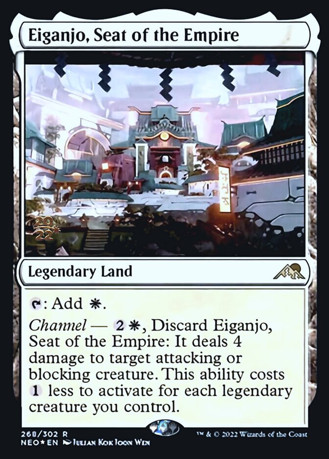 Eiganjo, Seat of the Empire [Kamigawa: Neon Dynasty Prerelease Promos] Magic: The Gathering