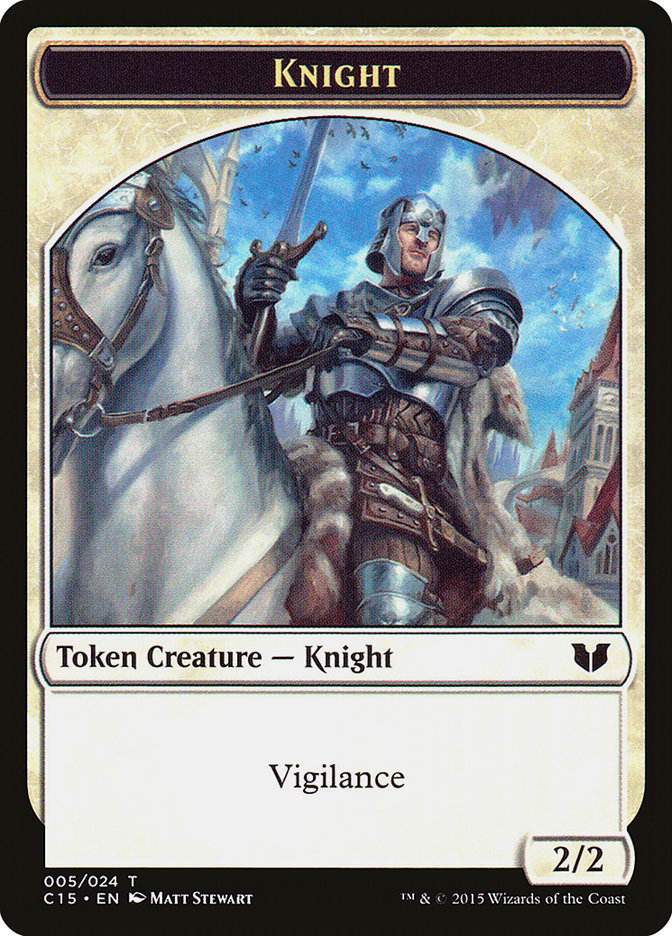 Knight (005) // Spirit (023) Double-Sided Token [Commander 2015 Tokens] Magic: The Gathering