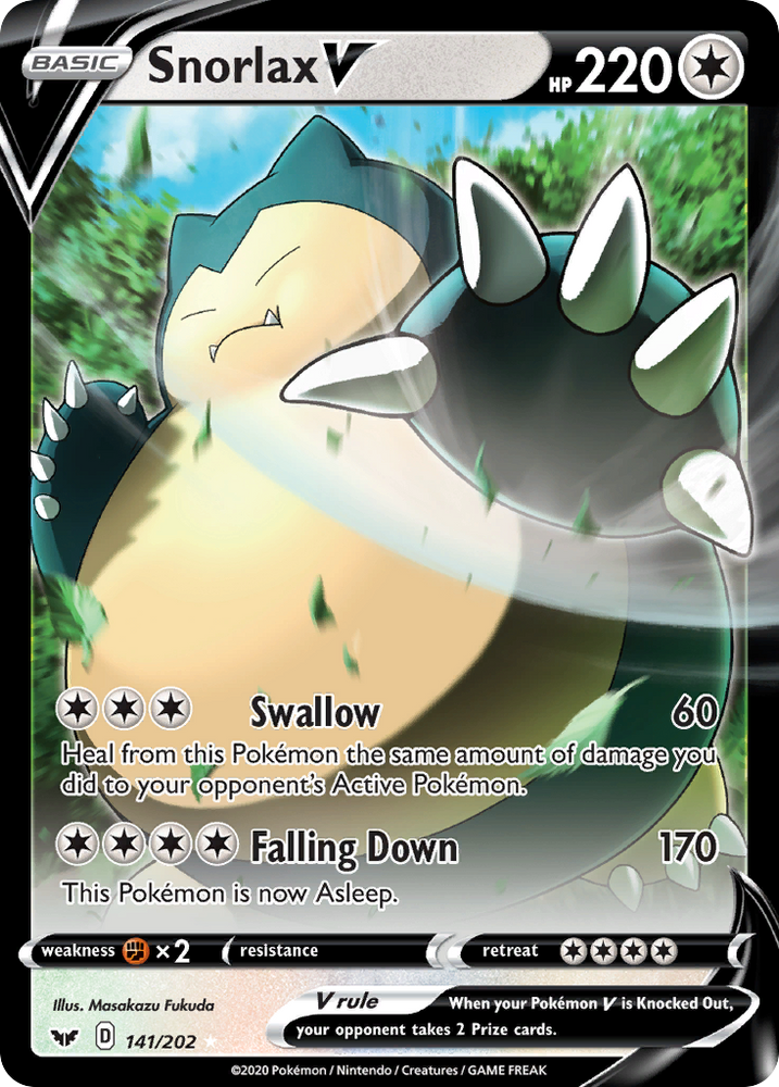 Snorlax V (141/202) (Oversized) [Sword & Shield: Base Set] Pokémon