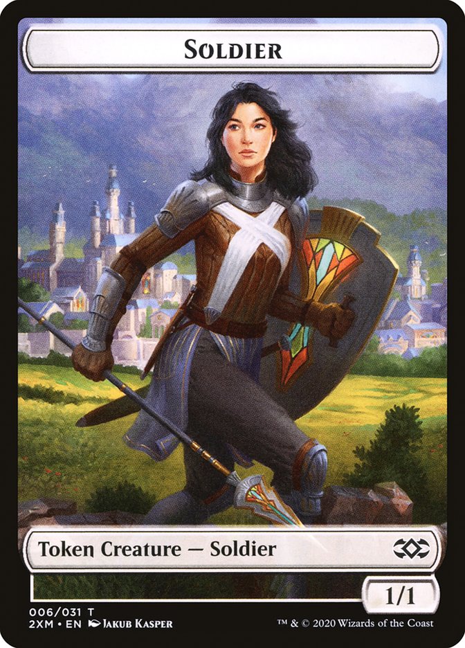 Copy // Soldier Double-Sided Token [Double Masters Tokens] Magic: The Gathering
