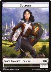 Copy // Soldier Double-Sided Token [Double Masters Tokens] Magic: The Gathering