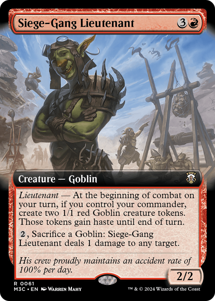 Siege-Gang Lieutenant (Extended Art) (Ripple Foil) [Modern Horizons 3 Commander] Magic: The Gathering