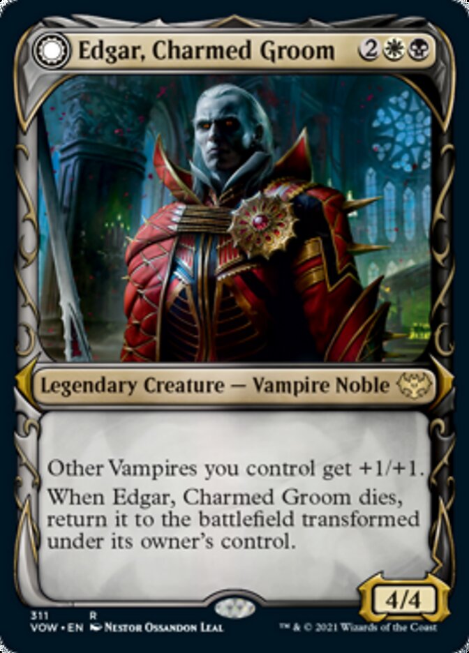 Edgar, Charmed Groom // Edgar Markov's Coffin (Showcase Fang Frame) [Innistrad: Crimson Vow] Magic: The Gathering