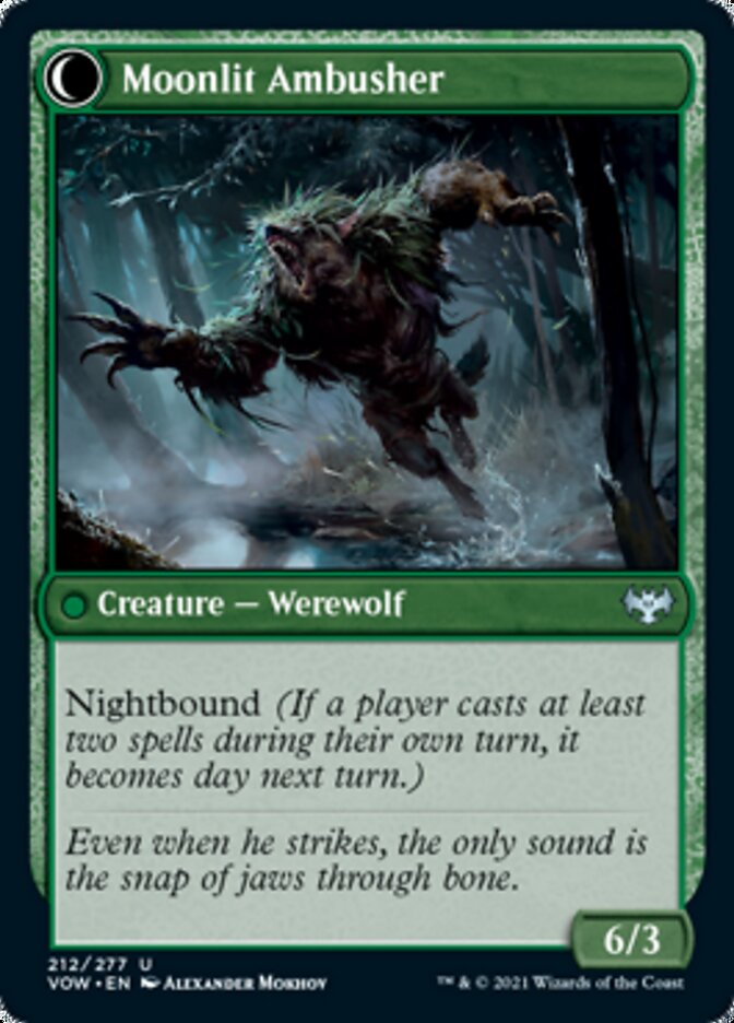 Oakshade Stalker // Moonlit Ambusher [Innistrad: Crimson Vow] Magic: The Gathering