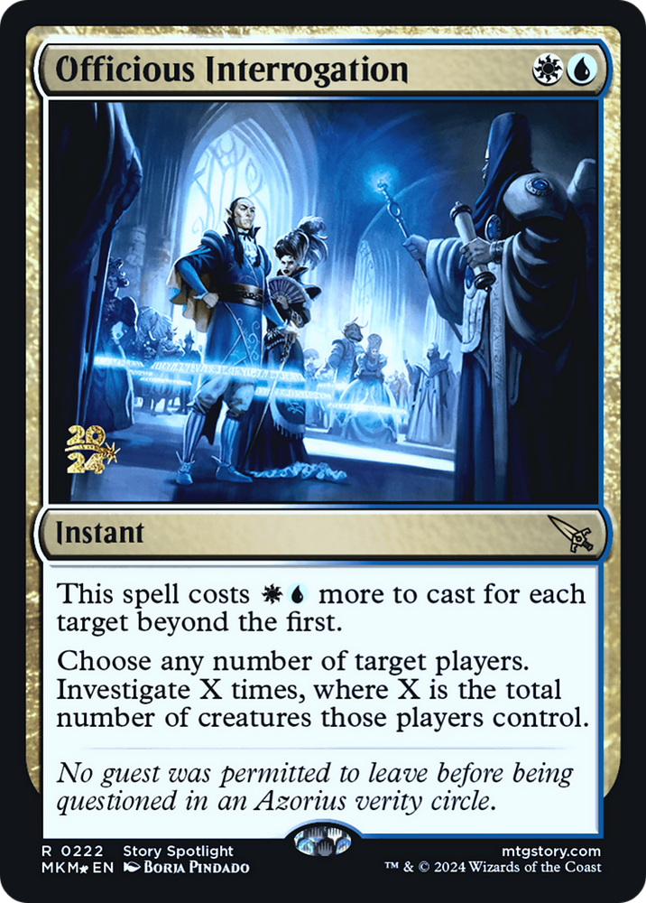 Officious Interrogation [Murders at Karlov Manor Prerelease Promos] Magic: The Gathering
