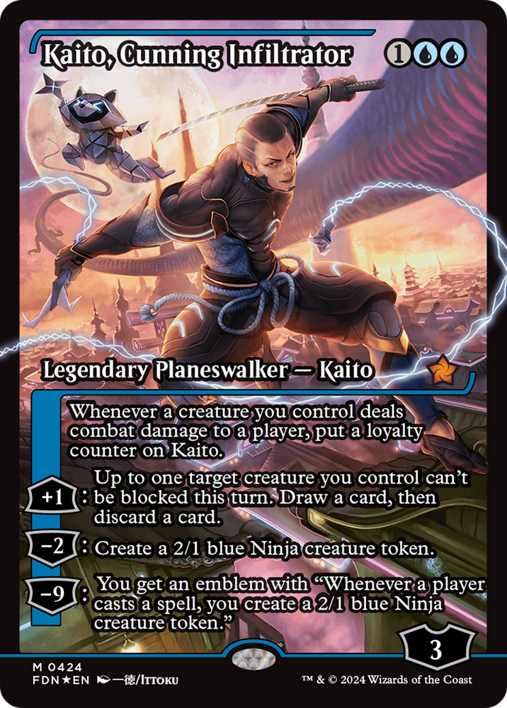 Kaito, Cunning Infiltrator (Showcase) [Foundations] Magic: The Gathering