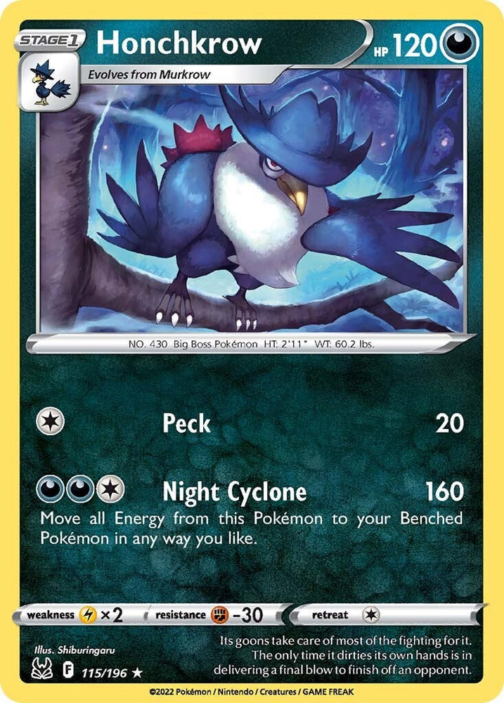 Honchkrow (115/196) [Sword & Shield: Lost Origin] Pokémon