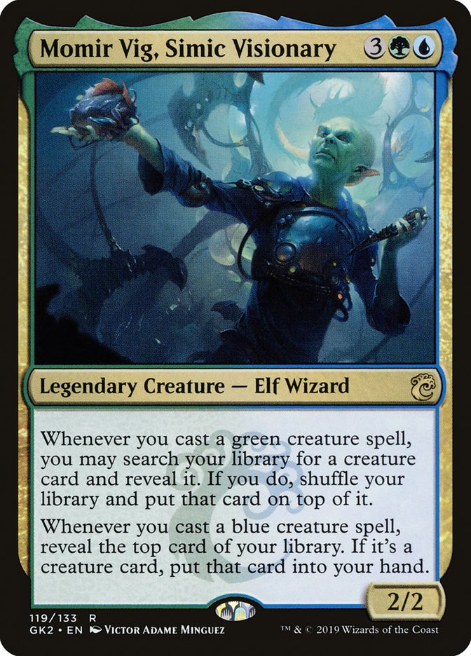 Momir Vig, Simic Visionary [Ravnica Allegiance Guild Kit] Magic: The Gathering