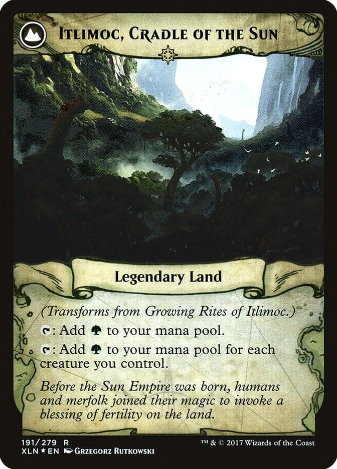 Growing Rites of Itlimoc // Itlimoc, Cradle of the Sun [Ixalan Prerelease Promos] Magic: The Gathering