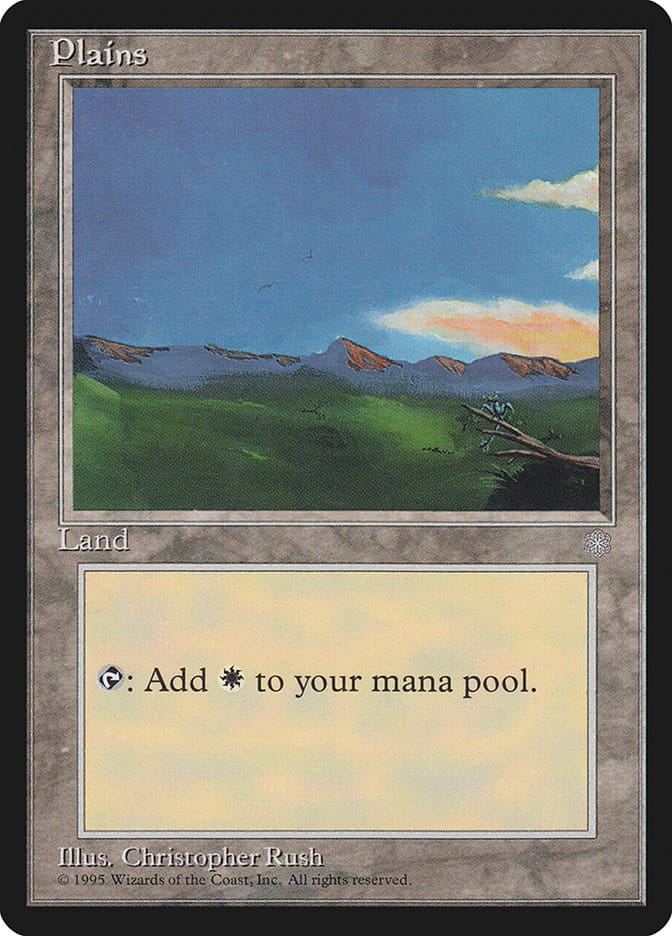 Plains (Two Flying Birds) [Ice Age] Magic: The Gathering
