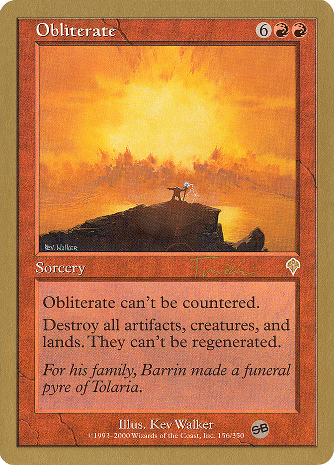Obliterate (Jan Tomcani) (SB) [World Championship Decks 2001] Magic: The Gathering