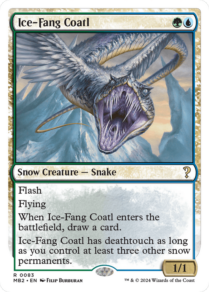 Ice-Fang Coatl (White Border) [Mystery Booster 2] Magic: The Gathering