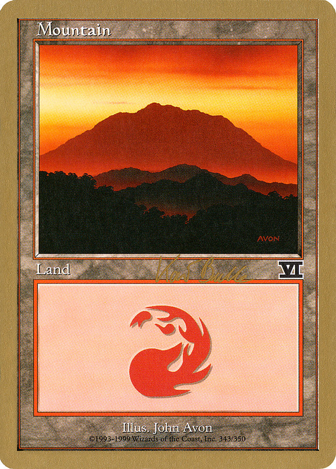 Mountain (kb343) (Kai Budde) [World Championship Decks 1999] Magic: The Gathering