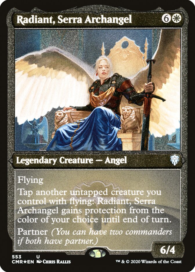 Radiant, Serra Archangel (Etched) [Commander Legends] Magic: The Gathering