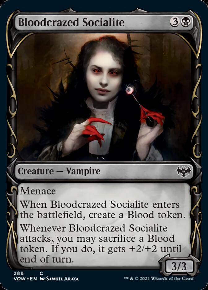 Bloodcrazed Socialite (Showcase Fang Frame) [Innistrad: Crimson Vow] Magic: The Gathering